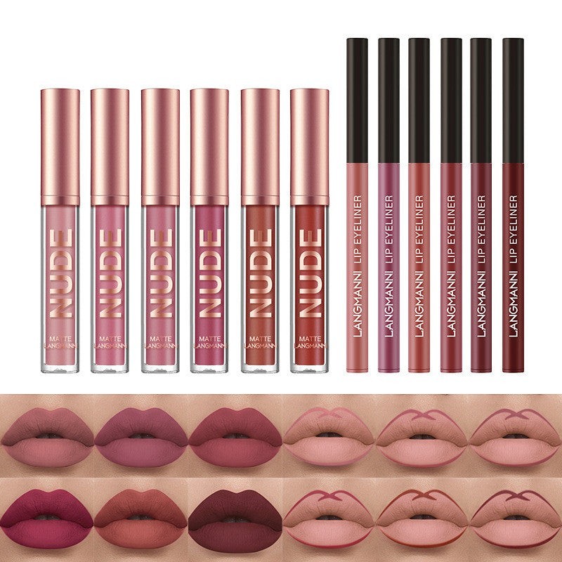 12PCS Matte Lipstick & Lip Liner Set